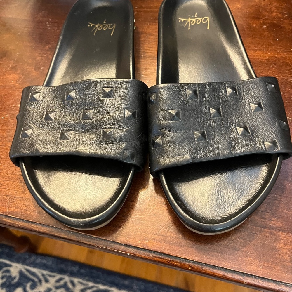 Beek Black Studded Slide Sandals Leather - Picture 7 of 8